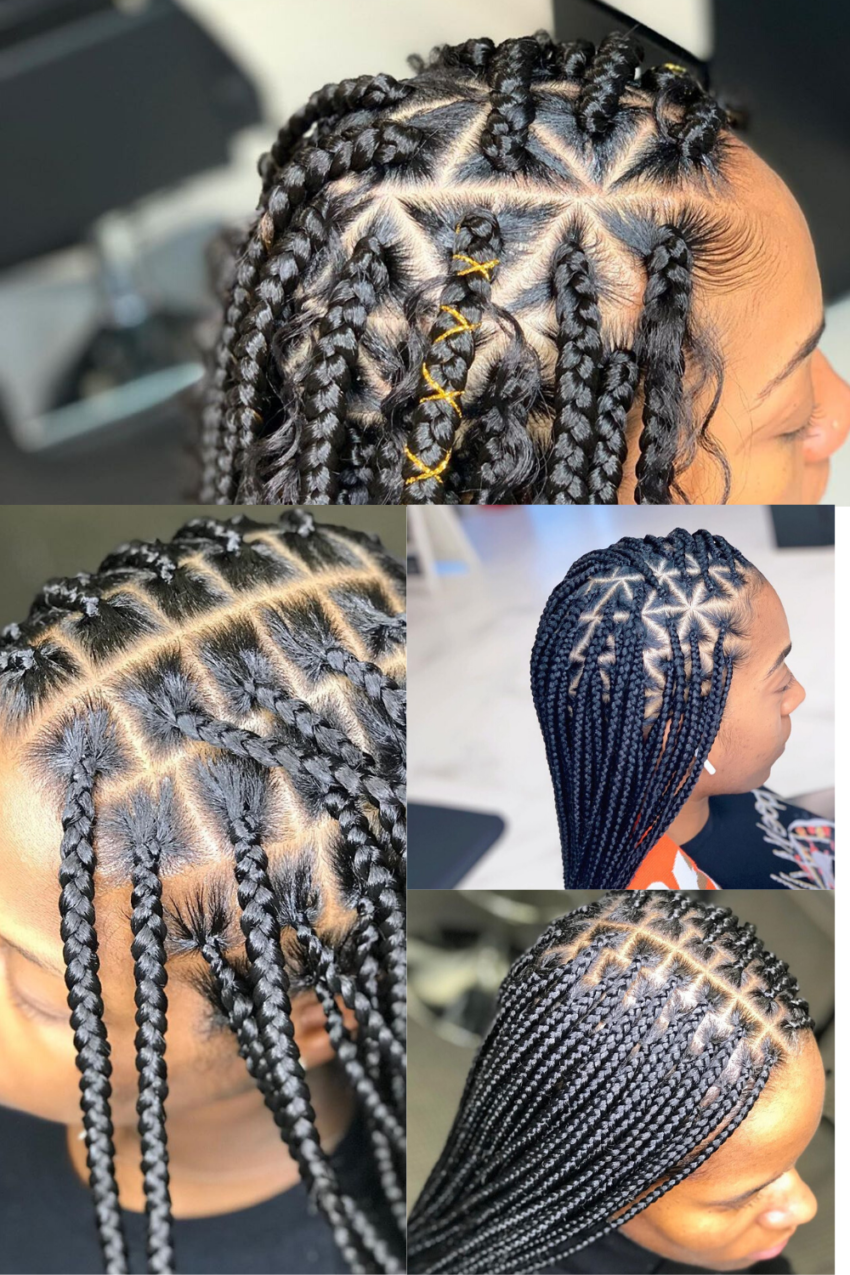 Box Braids Parting: Traditional Parts vs. Triangle Parts