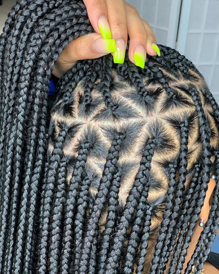 Box Braids Parting Traditional Parts vs. Triangle Parts