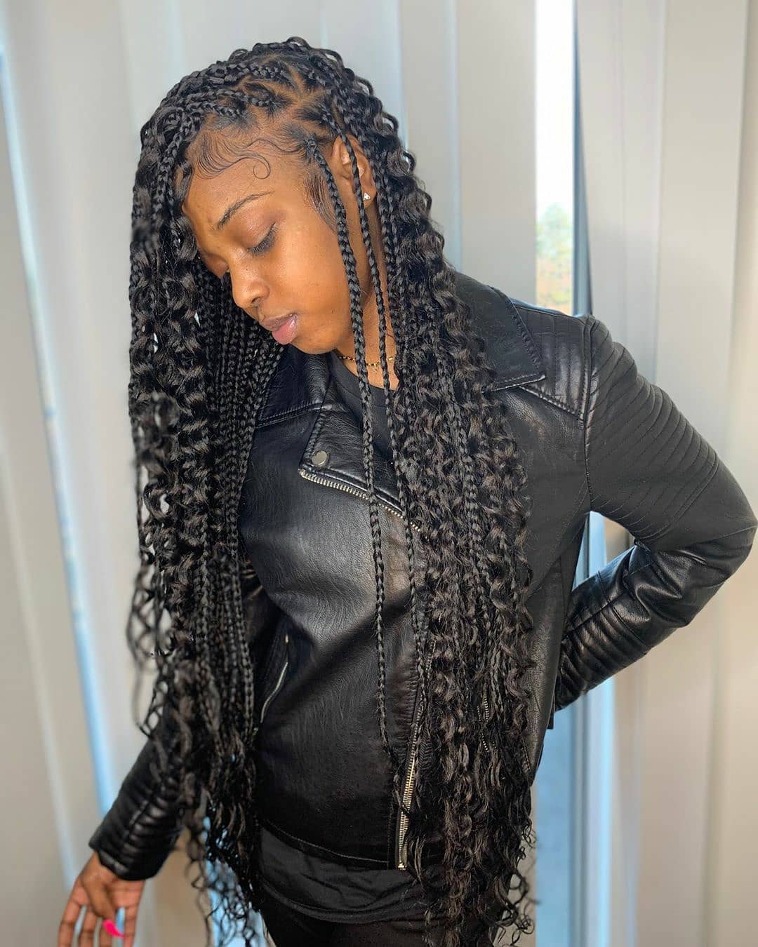 Jumbo Knotless Goddess Box Braids - Bij knotless box braids wordt dit ...